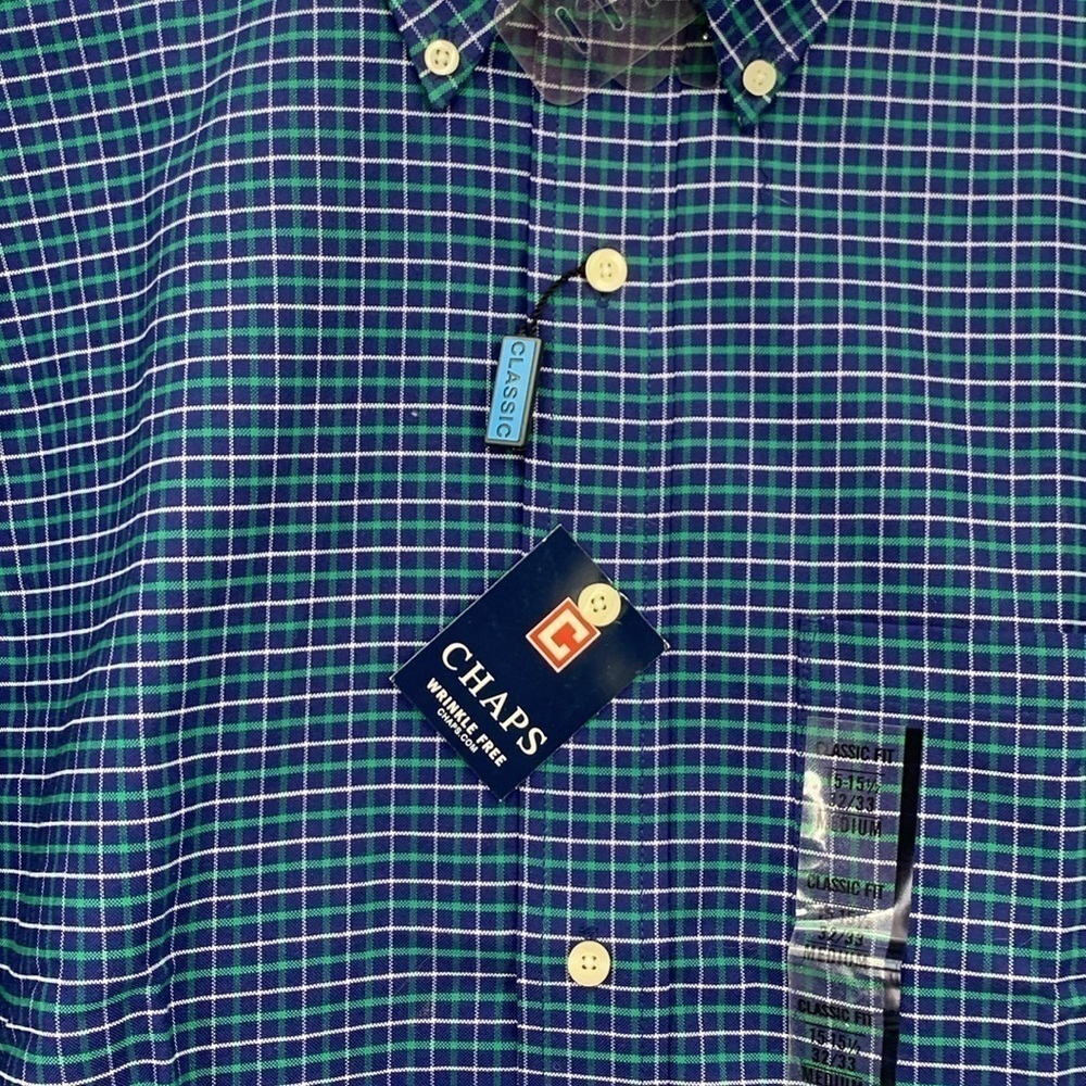 NWT Chaps Classic Fit Oxford Long Sleeve Button Up Shirt Men’s Size Medium - Picture 3 of 6
